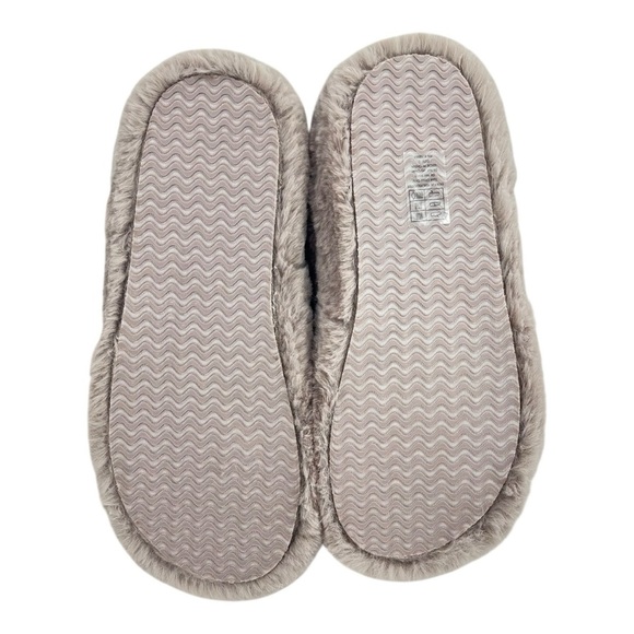 Soma Plush Taupe Faux Fur Cozy Mule Slide House Slippers Size Large NWT in - Picture 8 of 8